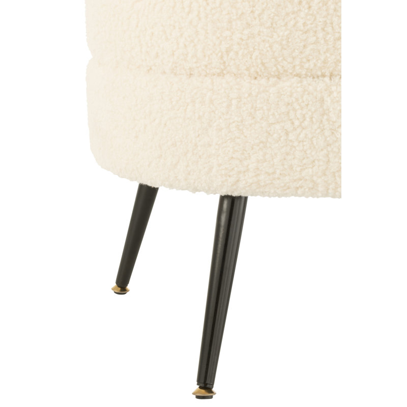 Glore Solid Wood Accent Stool, White