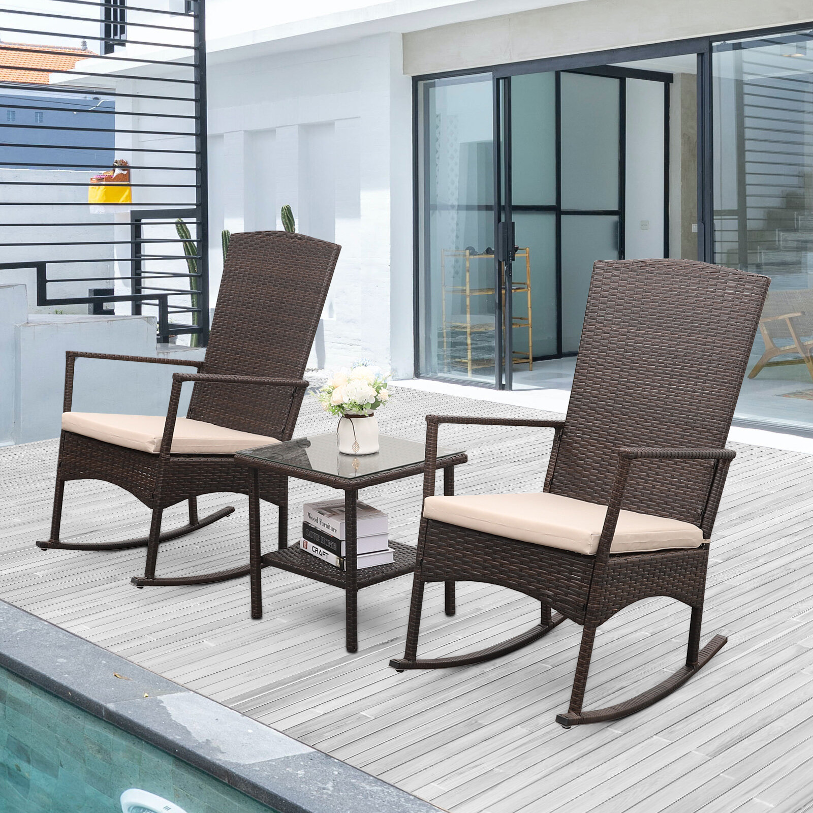 Woven rocking chair deals outdoor