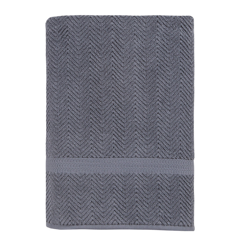 Vandewa Plush Jacquard Bath Sheet, Gray