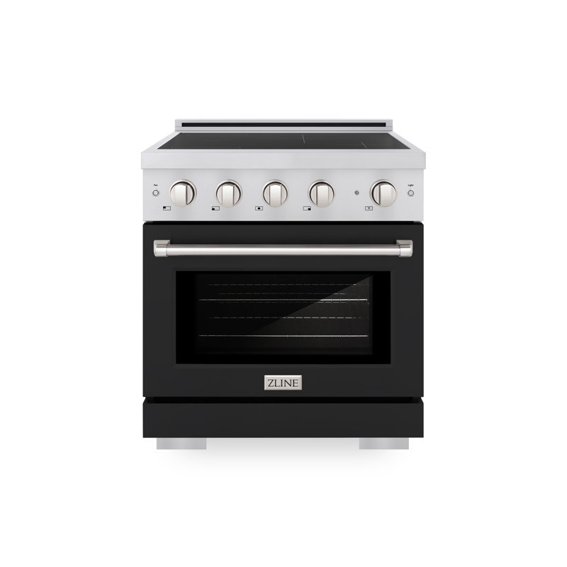 ZLINE 30 in. Paramount Induction Range with 4 Element Cooktop & Electric Oven w/ Black Matte Door, Black Matte