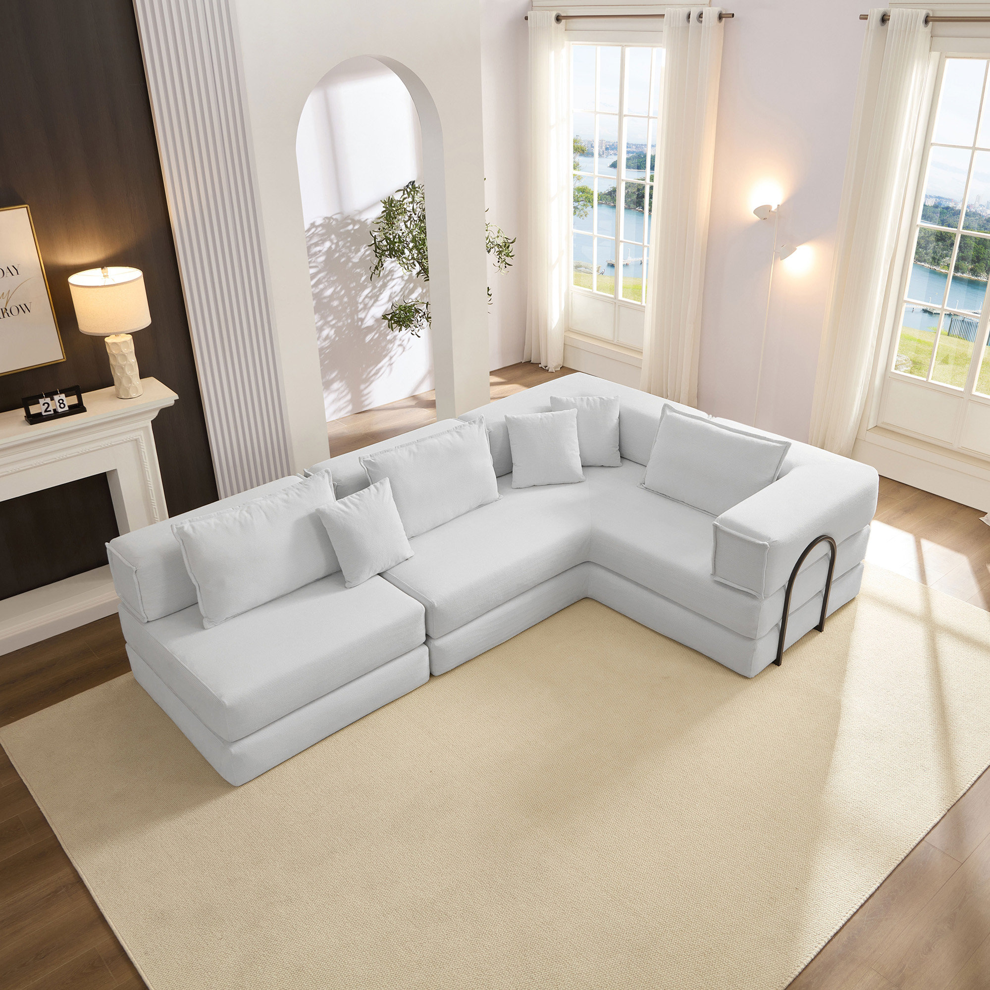 Latitude Run® Oversized Upholstered Sectional Sofa Couch Set,Modular ...