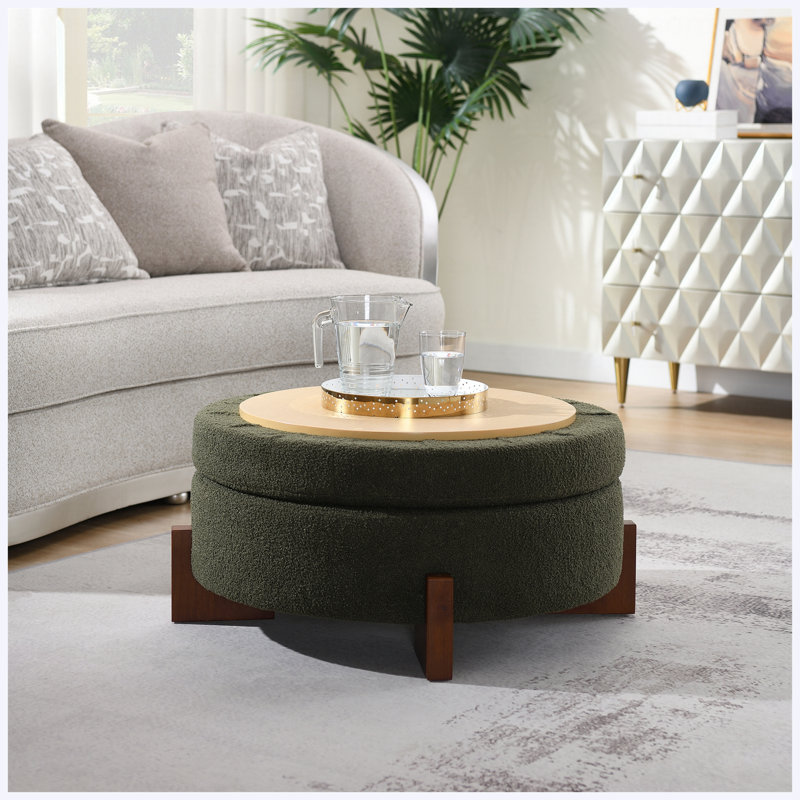 Repose-pieds 33 po avec rangement Teddy, Vert olive