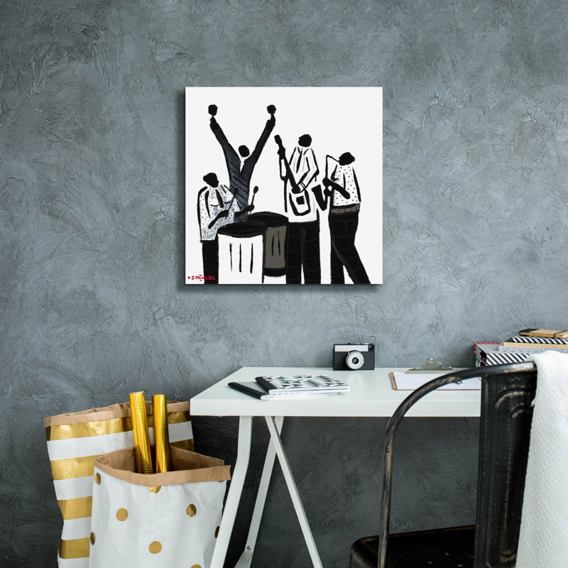Toile épique «Noir Notes» par Joachim McMillan, 18 po x 18 po