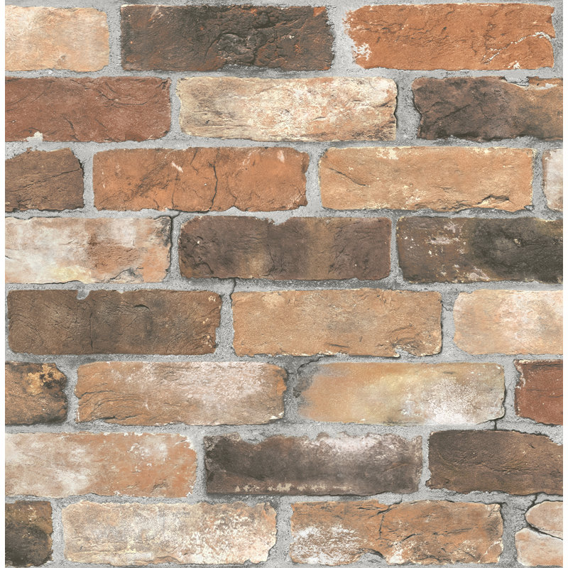  Rouleau de papier peint L 33 pi x l 20,5 po Reclaimed Bricks, Blanc
