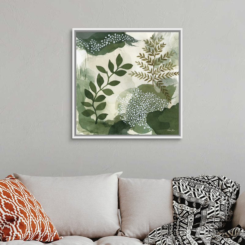 Art mural sur toile Woodland Walk I, H 32 po x l 32 po, Toile avec cadre blanc