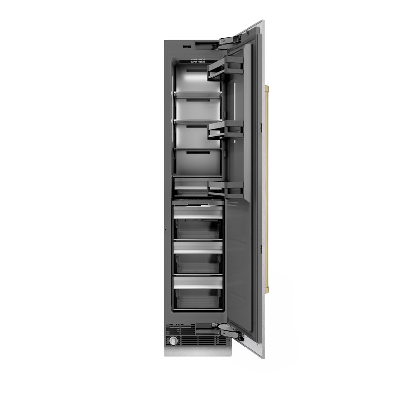 ZLINE Autograph Edition 18 in. 8.6 cu. ft. Right Hinge Column Freezer with Graphite Gray Interior and Champagne Bronze Accents