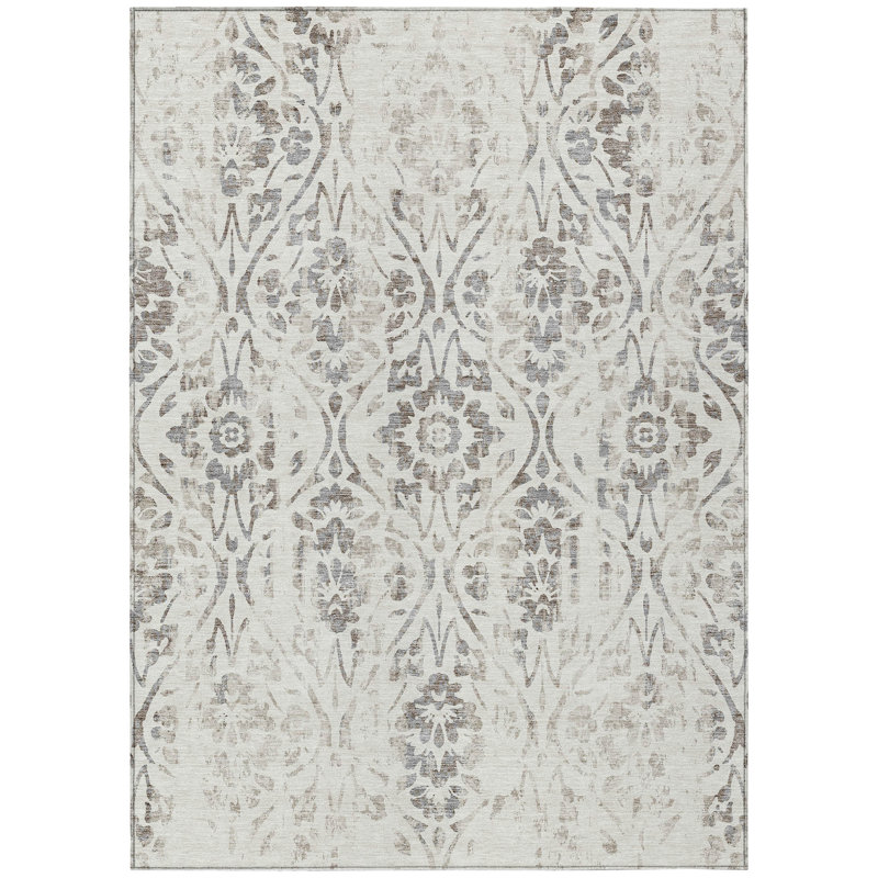 Maliana Washable Floral Indoor / Outdoor Rug, Rectangle 9' x 12'