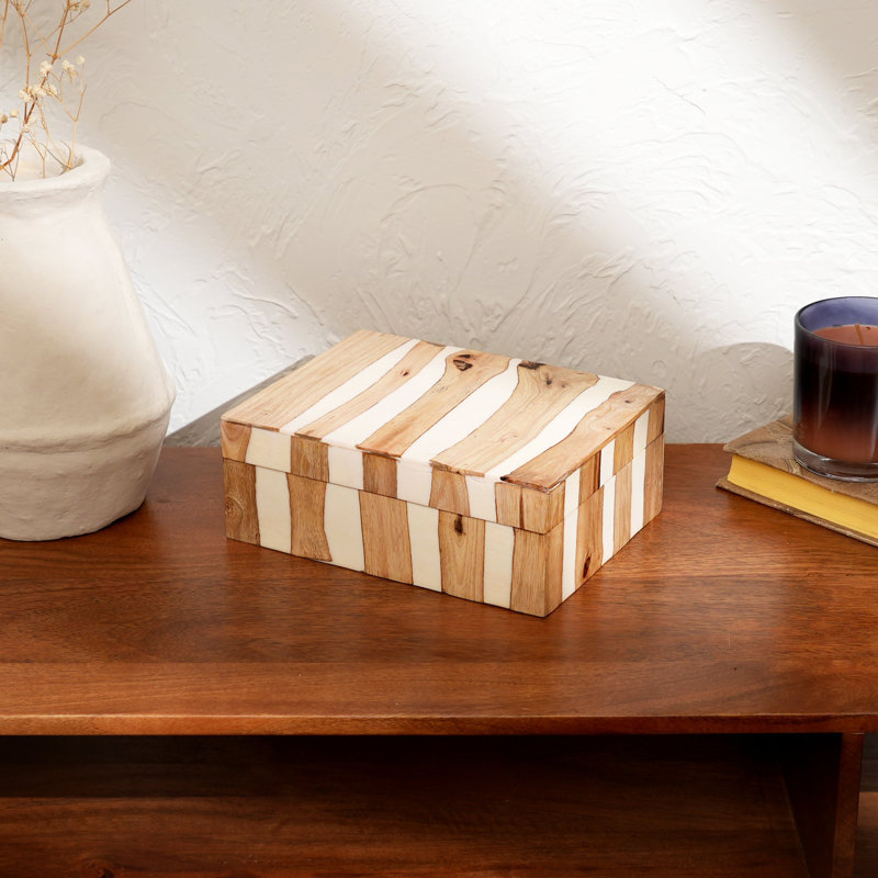 Decorative Box, Natural/White