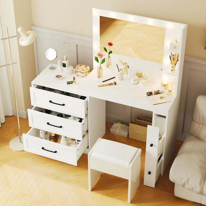 Vanity Desk with 5 Storage Drawers