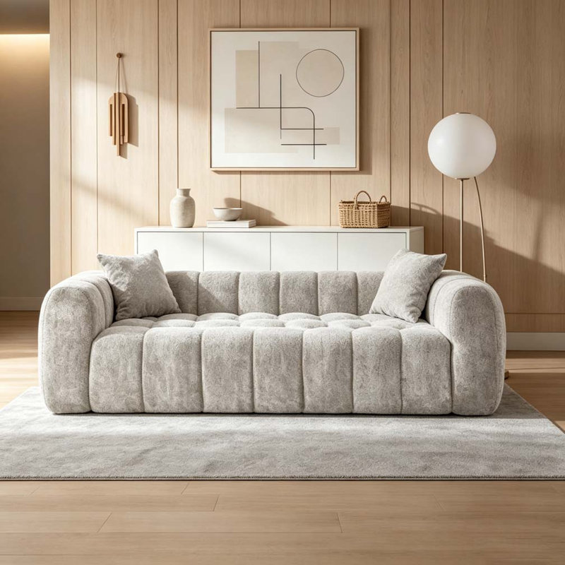 102.7" Oversized Cloud Compressed Sofa, Camel