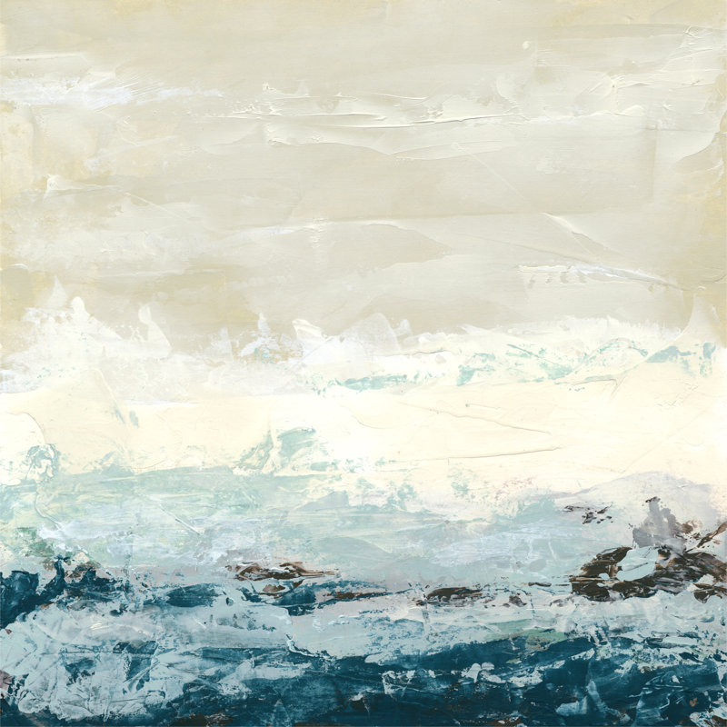 Coastal Currents I by June Erica Vess - Painting, 30cm H x 30cm W, Paper Print