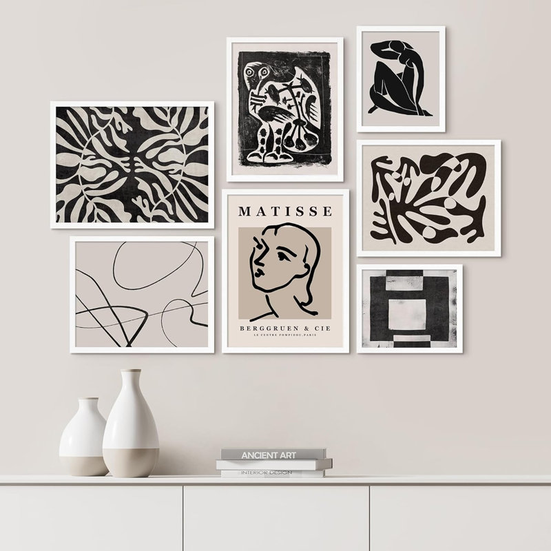 Matisse Portraits plante variété Art moderne bohème chic pour le salon, la chambre à coucher, le bureau, impression encadrée sur papier, 7 pièces