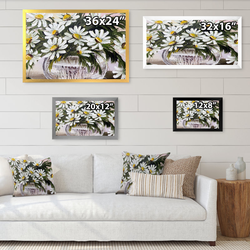 Marguerite Marguerite - reproduction de photo sur toile, Cadre photo noir, H 8 po x l 12 po x P 1 po
