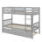 Rubber Wood Bunk Bed Comes With Trundle Bed, Ladder, Can Be Converted Into Two  Beds-1125135410-1125135412