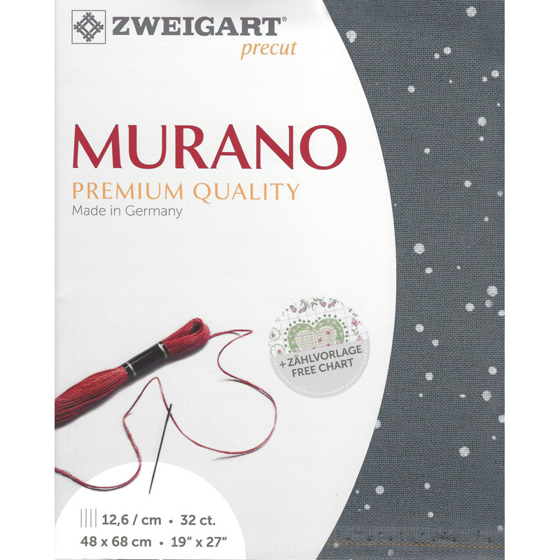 Prédécoupé Zweigart Murano Splash 32 Count Basalt Splash 3984/7419