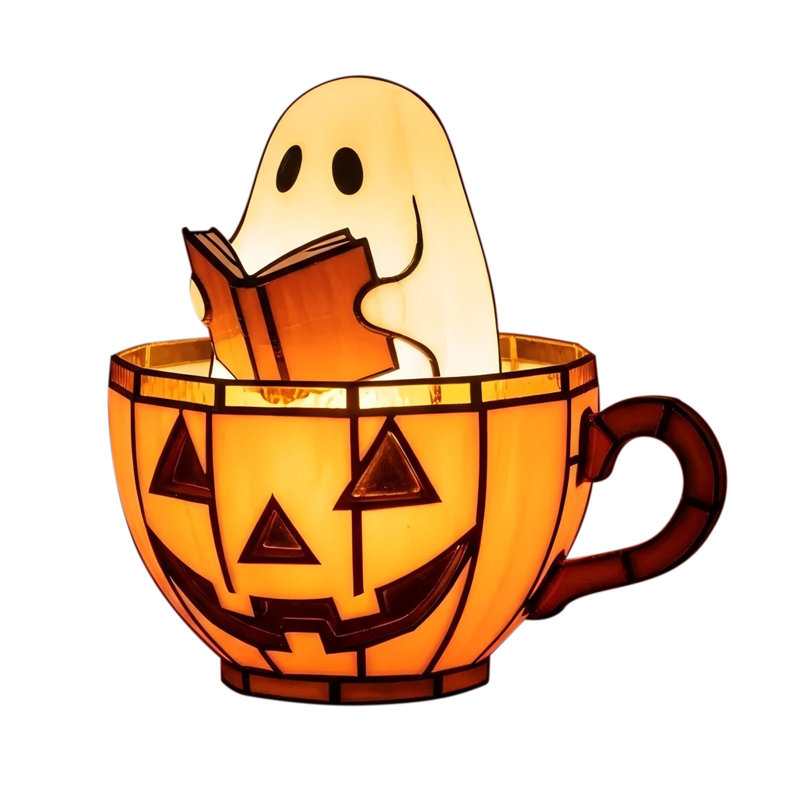 Ghost Reading Book Lamp Cute Ghost Reading Neon Sign