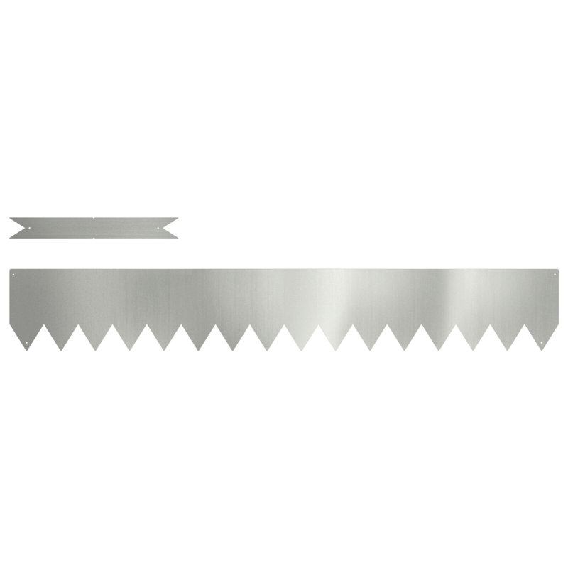 15cm H x 100cm W Silver Steel Lawn Edging