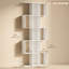 5-Tier Bookshelf, S Shaped Geometric Bookcase, Oak-420848050