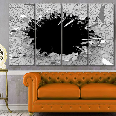 «Abstract Broken Wall Design», impression d'art graphique sur plusieurs pièces