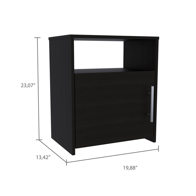 Ensemble de chambre à coucher 3 pièces, commode avec 2 tiroirs Solon, noir