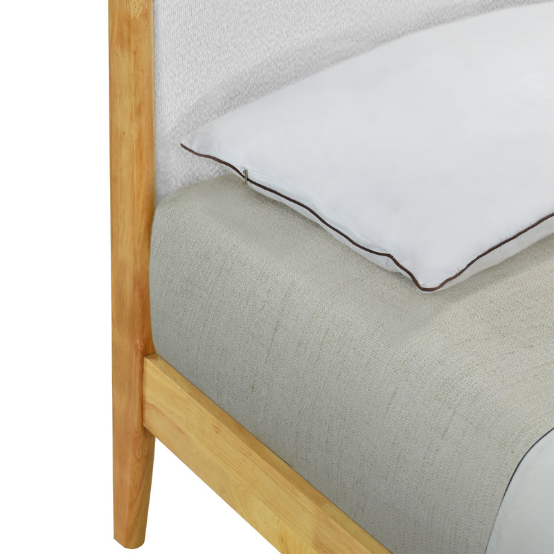 Lit plateforme tapissier Rowtag Agapita, Naturel, Grand