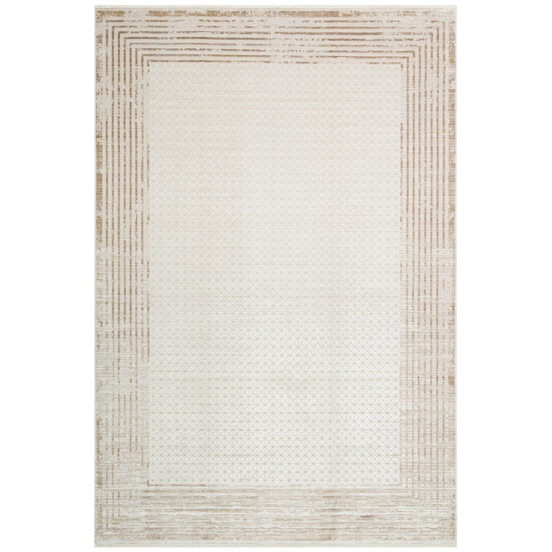 Roddey Rectangle 62.99 cm x 92.52 cm Geometric Viscose Indoor / Outdoor Area Rug