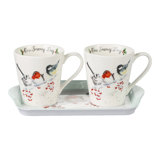 Wrendale Designs, Christmas Snowy Day Mugs and Tray Set