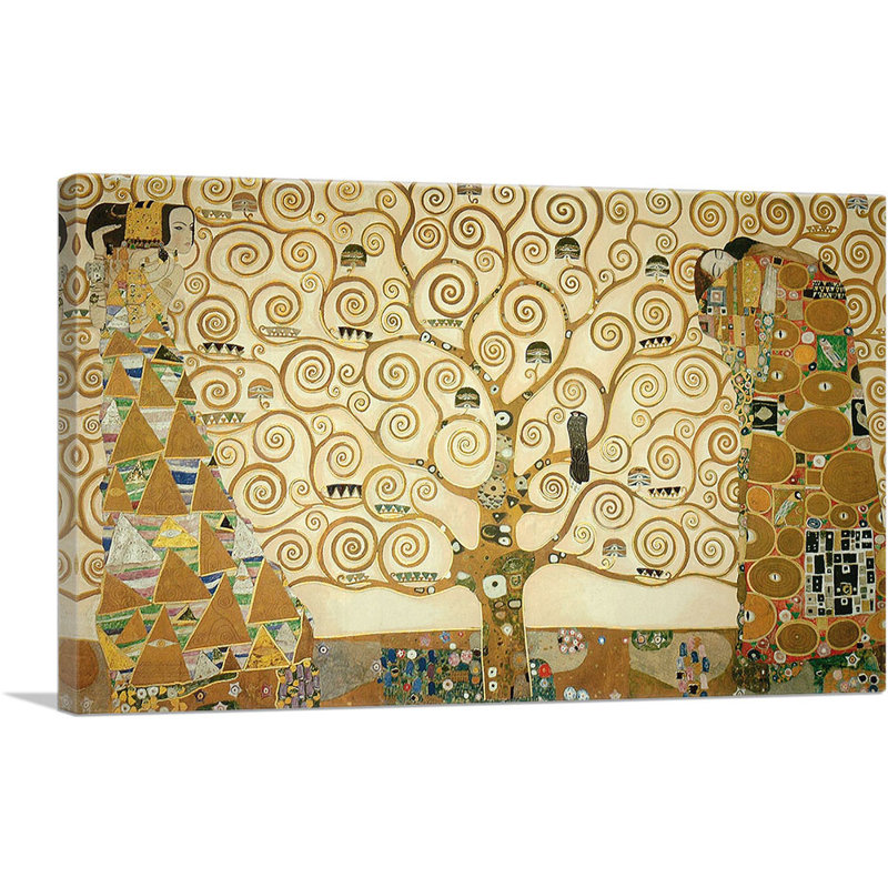 «The Tree of Life 1909» par Gustav Klimt - reproduction d'art sur toile tendue, H 18 po x l 26 po x P 1,5 po