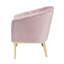 Chaise d'appoint Colla, velours rosé et finition dorée