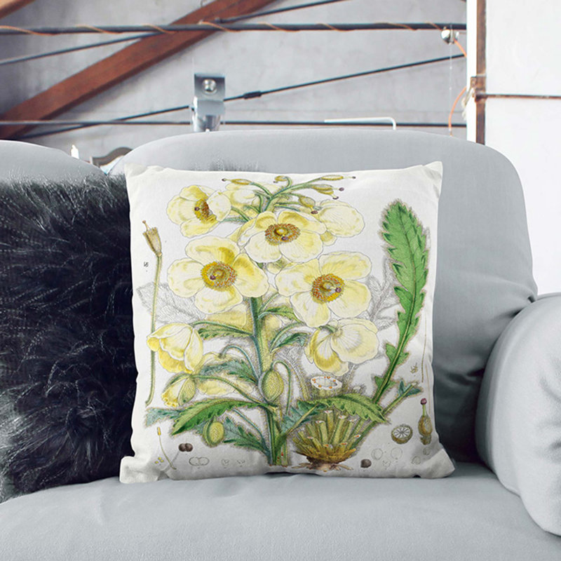 Floral Square Throw Cushion, 55cm H x 55cm W x 20cm D