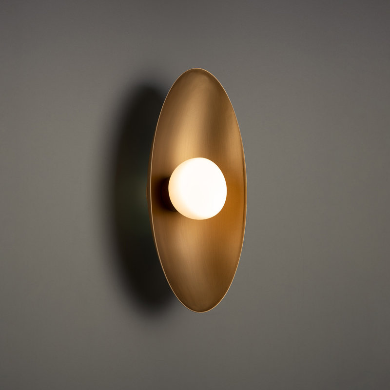 Glamour 1 - Light LED Flush Mounted Sconce, Aged Brass, 3000K