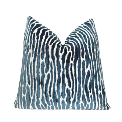 Housse de coussin décoratif rayée en velours