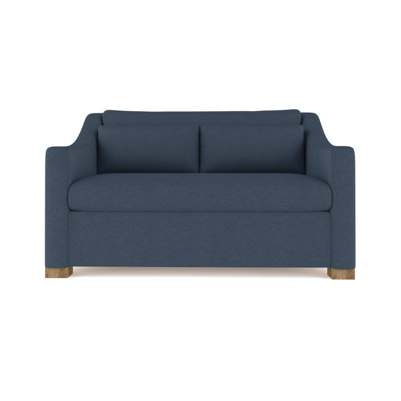 Causeuse Crosby, H 32,5 po x l 60 po x P 43 po, Lin à tissage carré jacinthe, Patiné