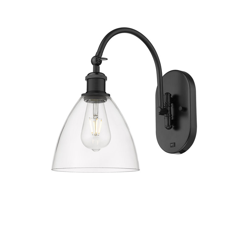 Bras pivotant en verre Amenda, Ampoule non incluse, Noir mat