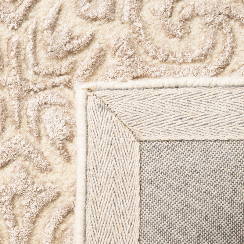 Tapis ivoire en laine touffeté à la main Bernon, Rectangle 4 pi x 6 pi