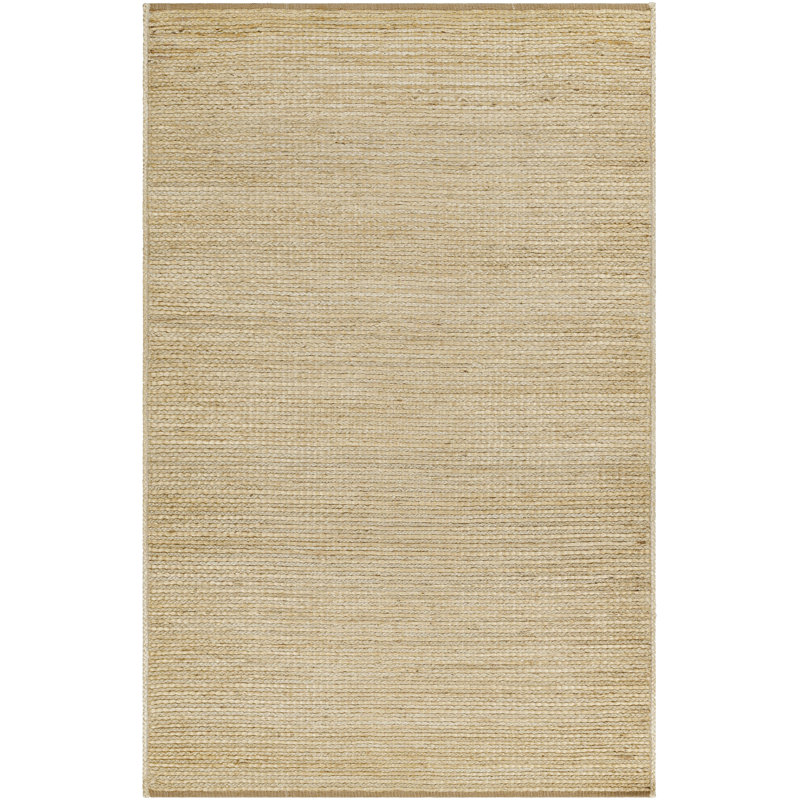 Rectangle Allyannah Hand Woven Flatweave Cotton/Jute/Sisal Area Rug in Khaki/Natural/Camel, Rectangle 2' x 3'