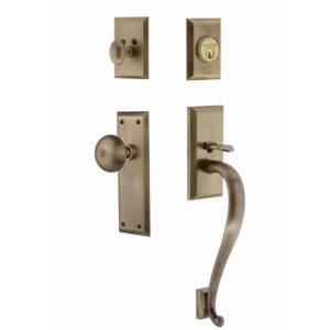 Nostalgic Warehouse New York Plate S Grip Handleset with Single Cylinder Deadbolt and New York Knob