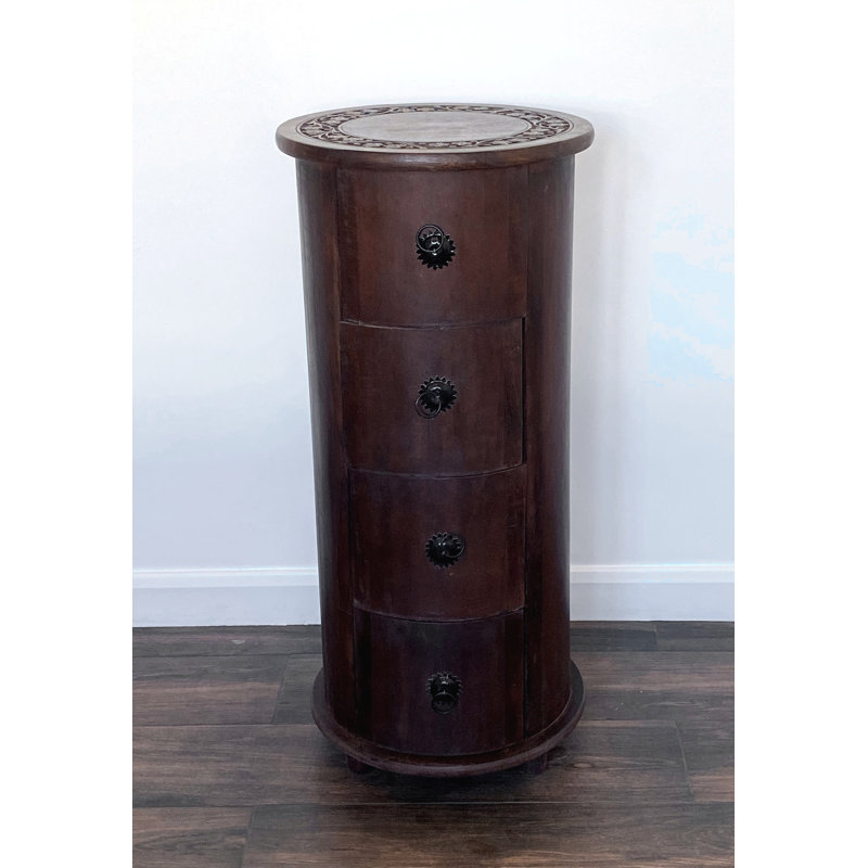 Channahon 40cm W Solid Wood Bedside Table, Brown