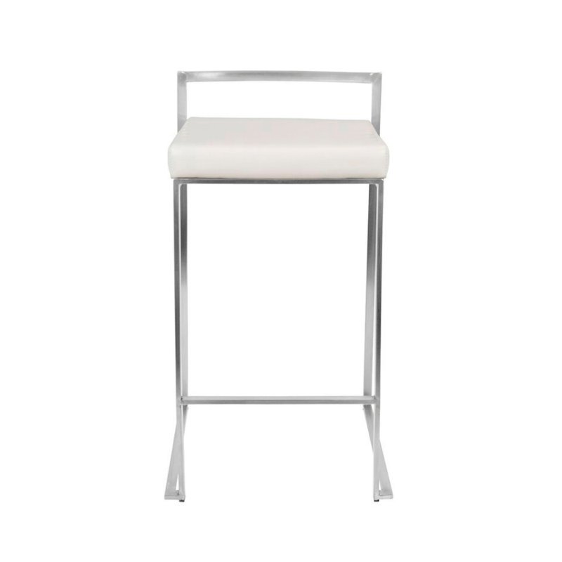 Tabouret Erick, Blanc, Argent