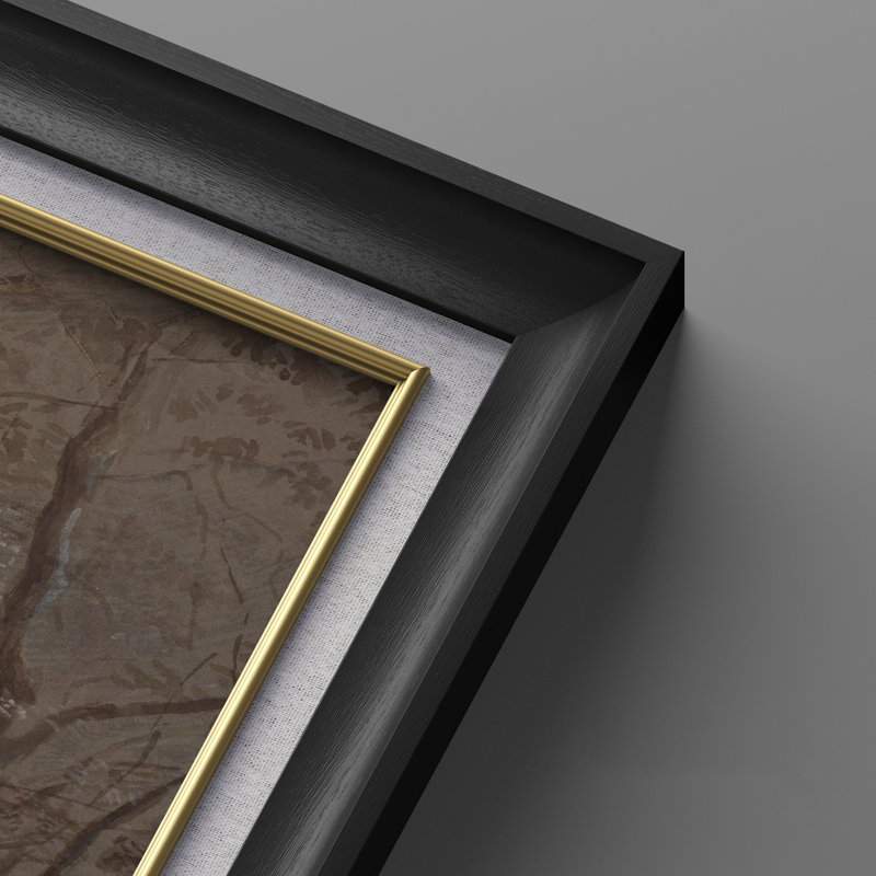 Ensemble de 2 œuvres d'art encadrées de qualité supérieure sur toile de qualité supérieure avec cadre de 26 po x 36 po, Noir