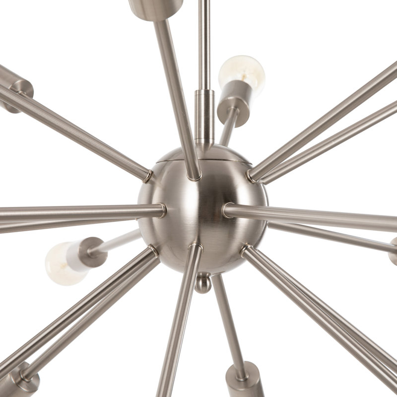 Lustre sphérique spoutnik à 18 lumières Califano, Nickel brossé