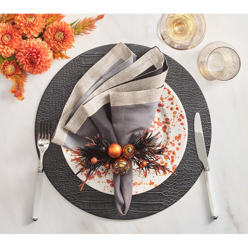 Dip Dye Linen Napkin, Gray
