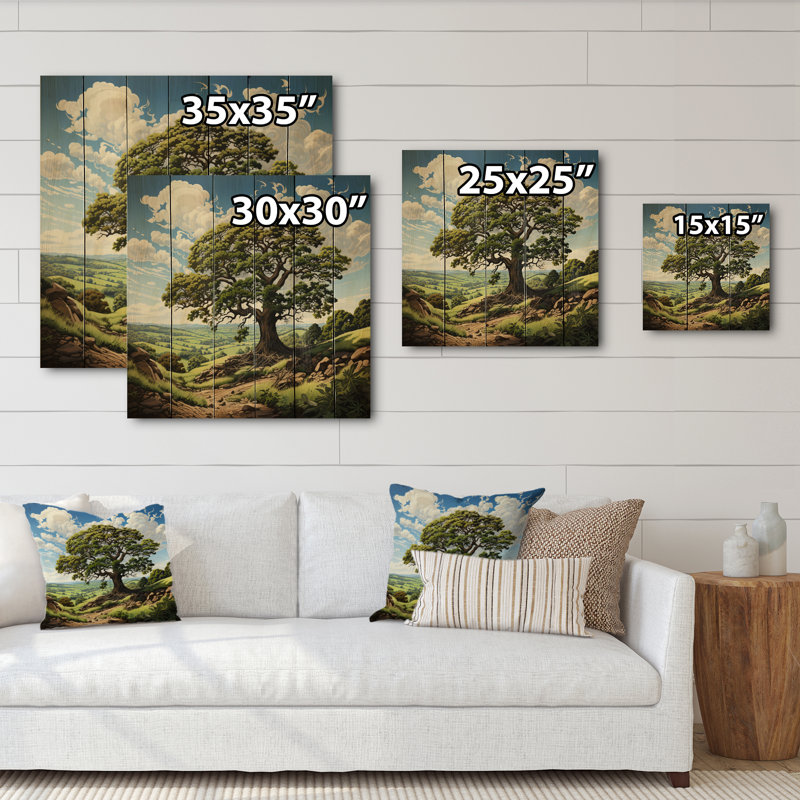 Katmai Countryside The Lone Oak sur impression sur bois, H 25 po x l 25 po x P 0,78 po
