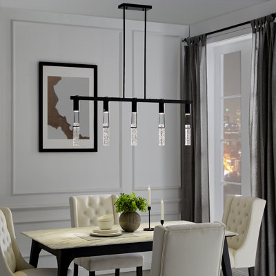 Lustre linéaire moderne à 5 lumières Adelaine