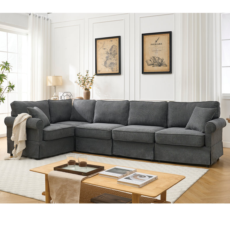 Modular Sectional Sofa Set, Dark Gray