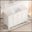 Meuble-lavabo blanc 48 po avec lavabo en résine et rangement abondant, portes et tiroirs à fermeture en douceur pour une élégance moderne-1120015764