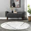 Tapis contemporain ivoire, gris et gris anthracite à rayures abstraites Amii-846218074