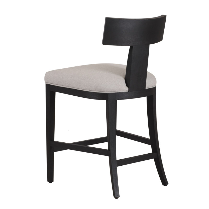 Atheena Upholstered Counter Stool with Solid Wood Frame, Black