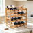 Natural Bamboo Wine Rack Freestanding Countertop Stackable Display Shelf Wine Bottle Holder
