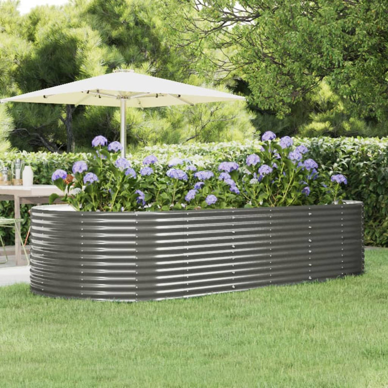 Catalapa Metal Raised Garden Bed, 26.8" H x 155.9" W x 39.4" D, Gray